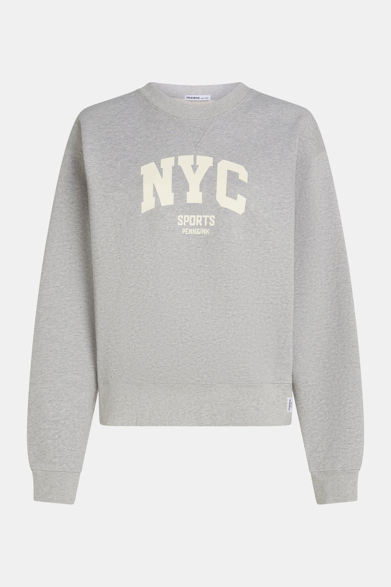 SWEATER  (W26F1930) GREY MELANGE - ECRU