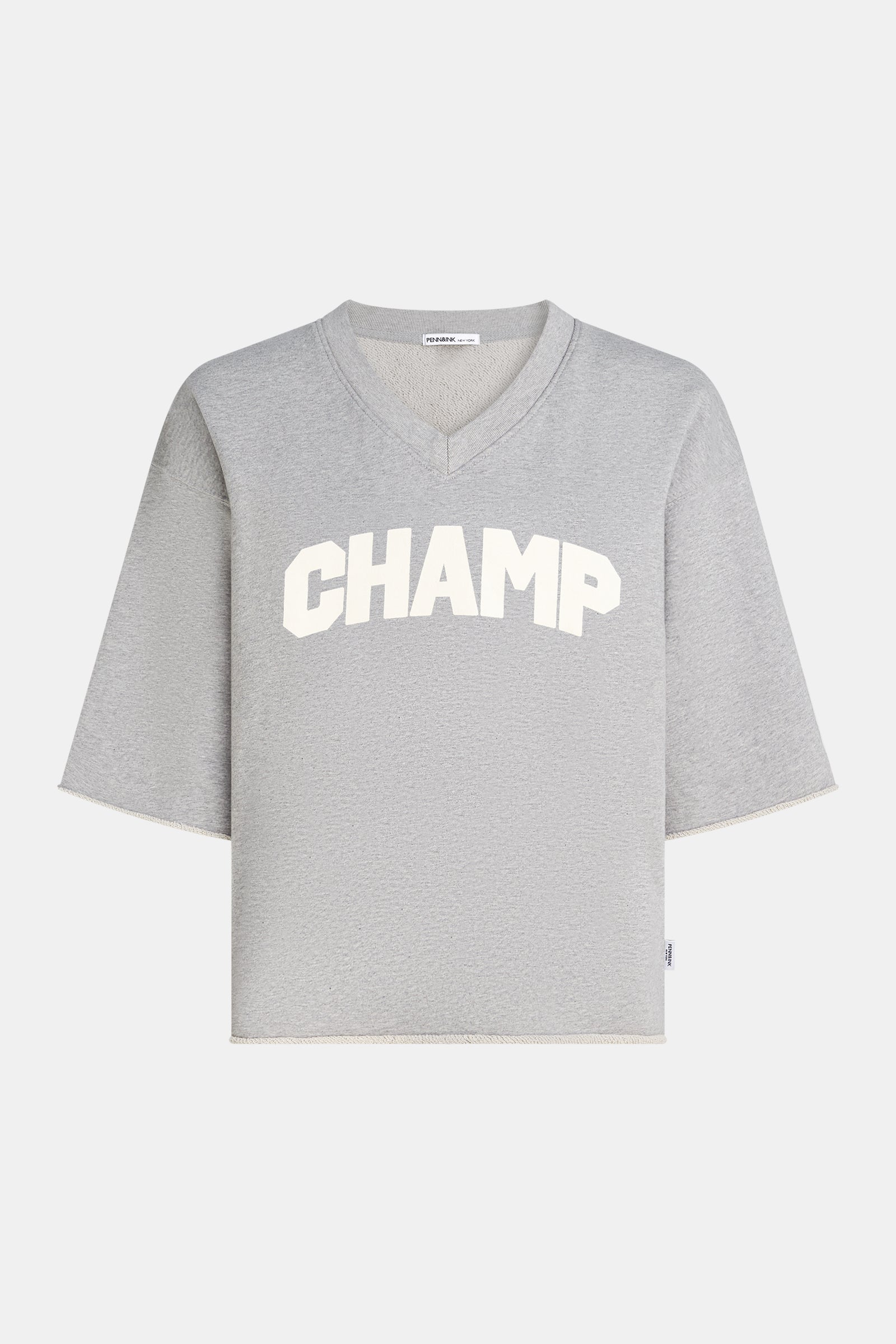 SWEATER  (W26F1933) GREY MELANGE - ECRU