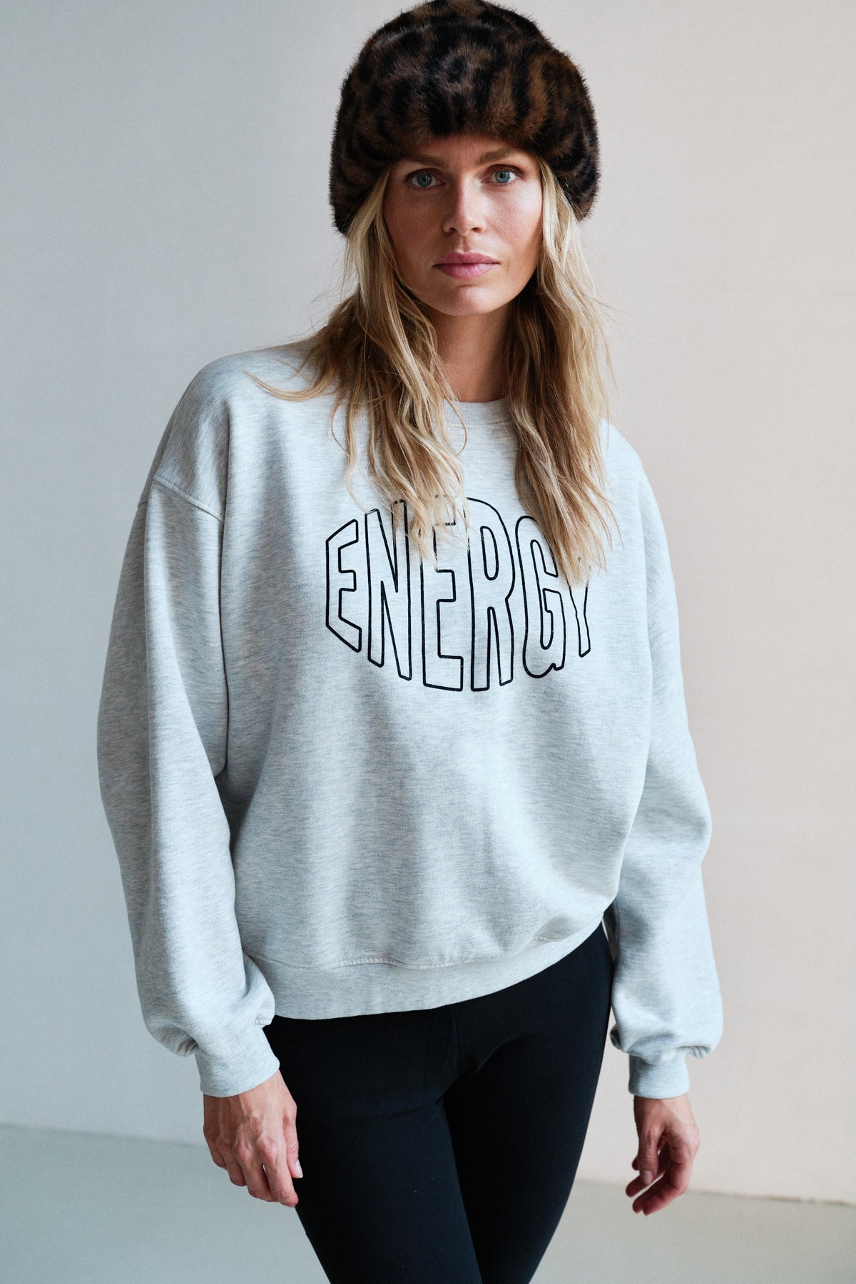 SWEATER PRINT (W26F1982LTD) LIGHT GREY MELANGE - BLACK