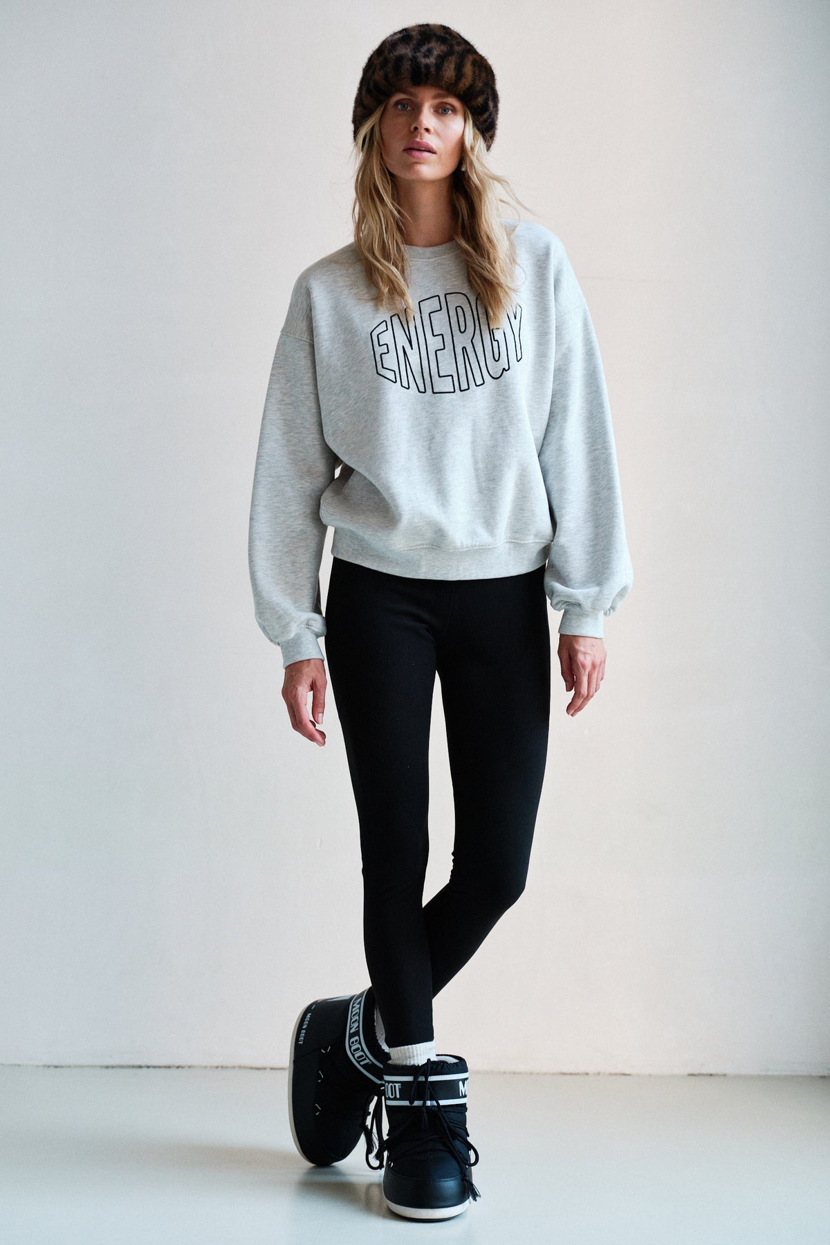 SWEATER PRINT (W26F1982LTD) LIGHT GREY MELANGE - BLACK