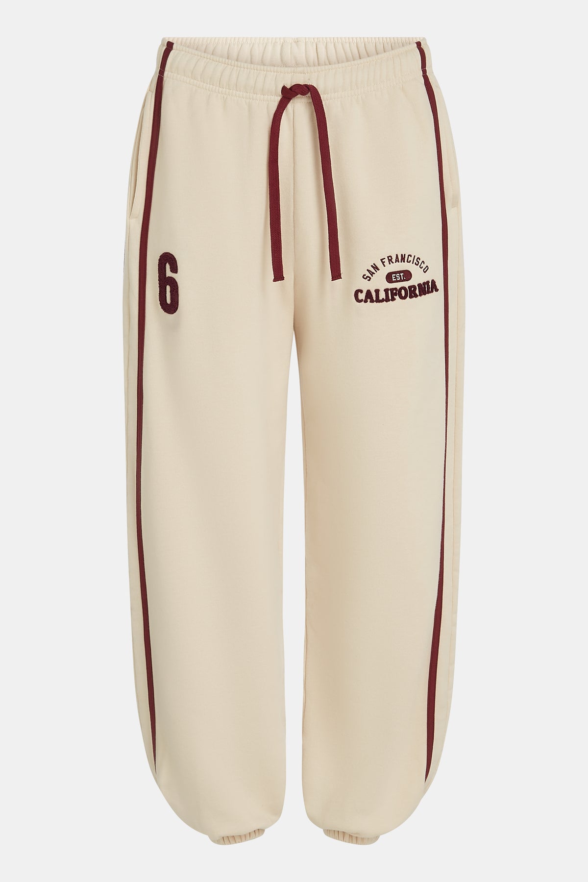 TROUSERS PRINT (W26F1991LTD) OYSTER - BURGUNDY