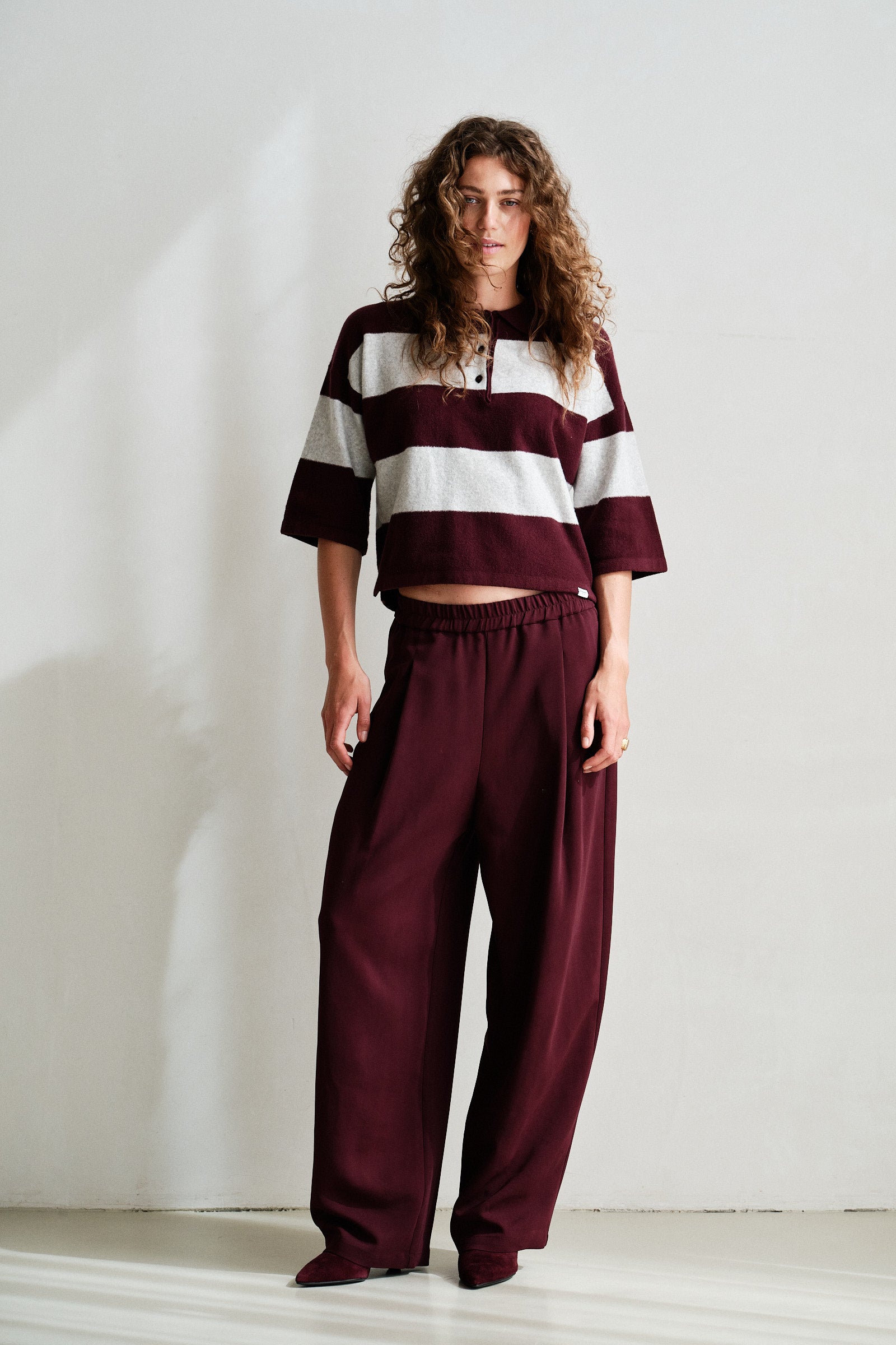 TROUSERS (W26N1760) AUBERGINE