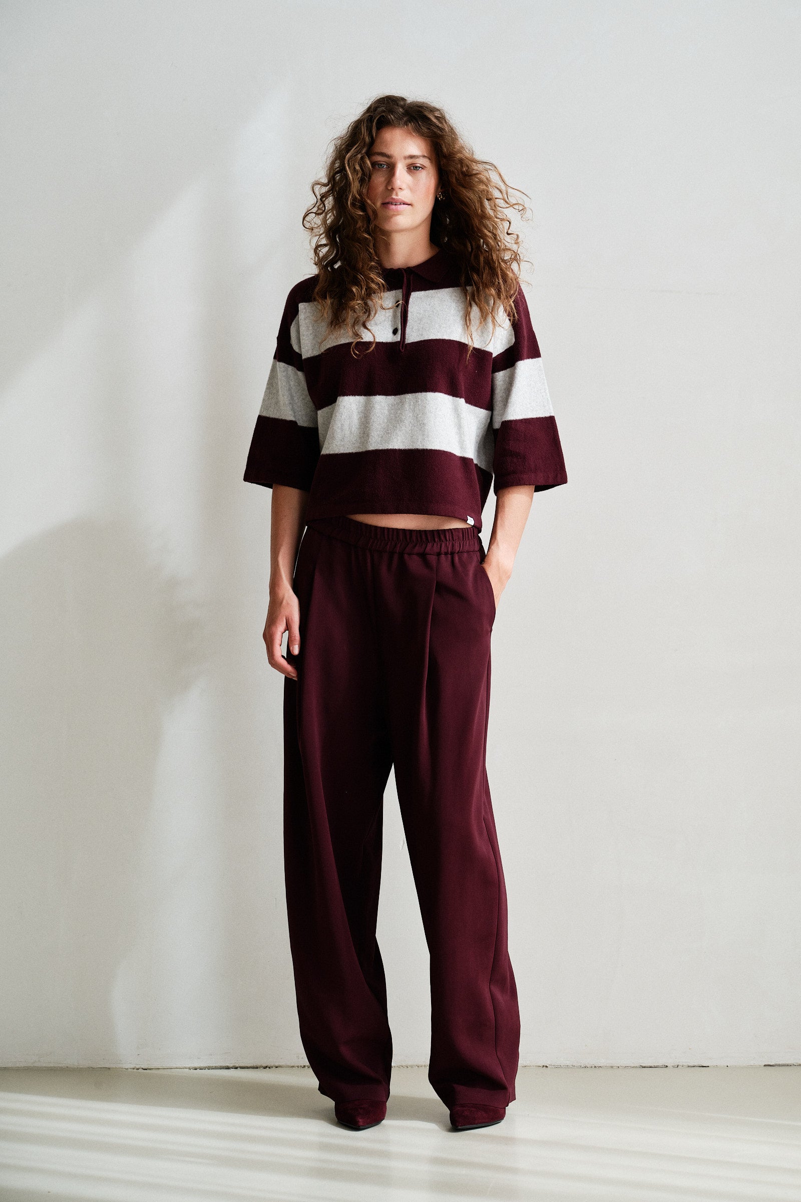 TROUSERS (W26N1760) AUBERGINE
