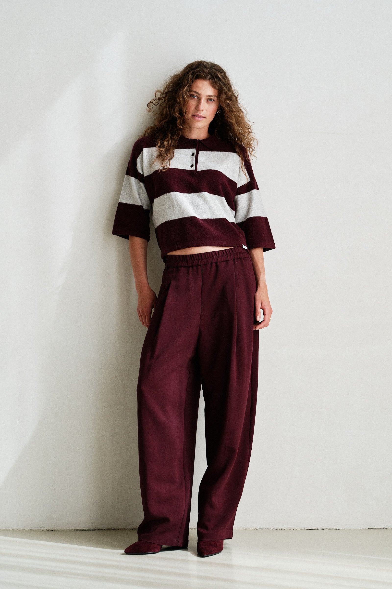 TROUSERS (W26N1760) AUBERGINE