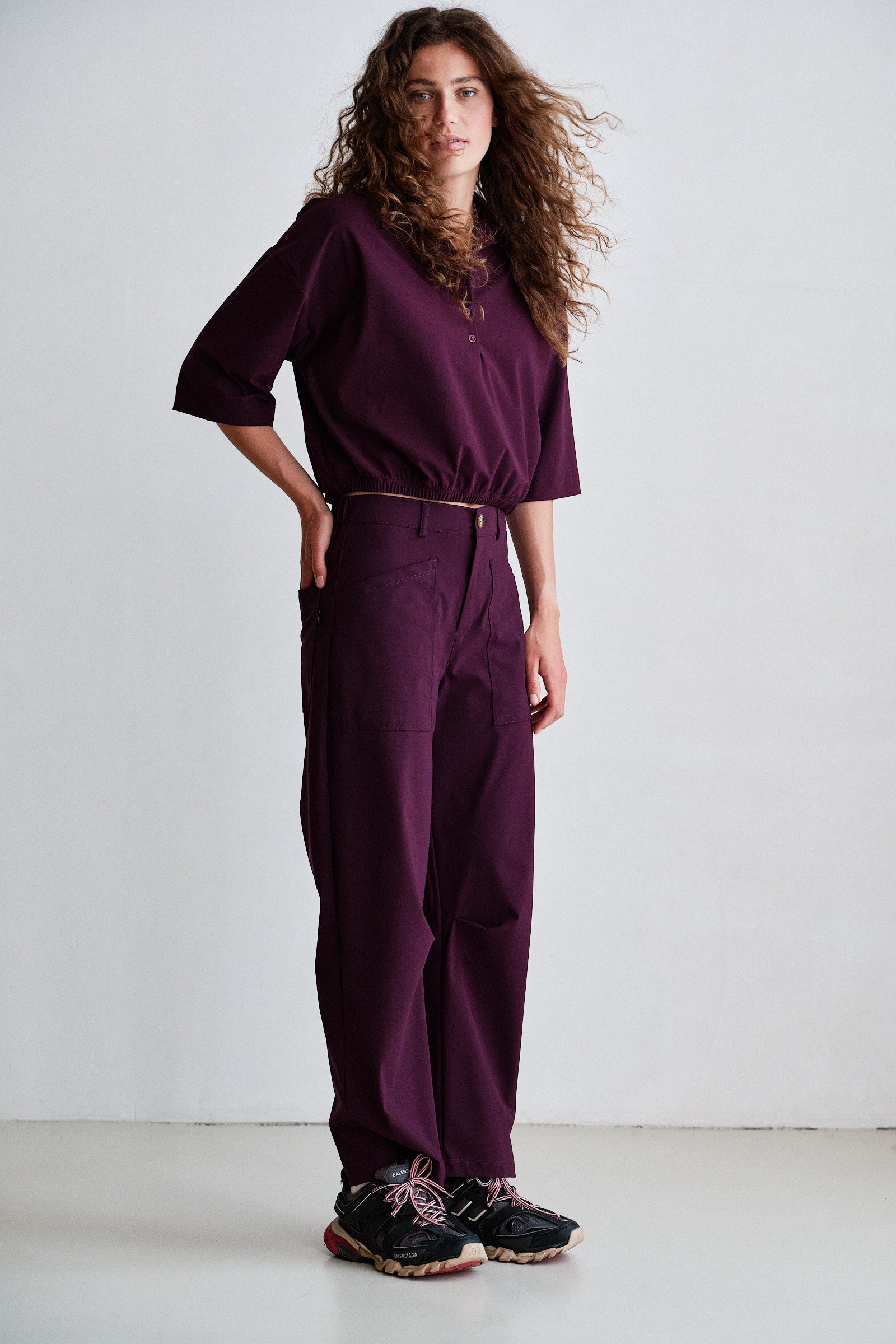 TROUSERS (W26N1774) AUBERGINE