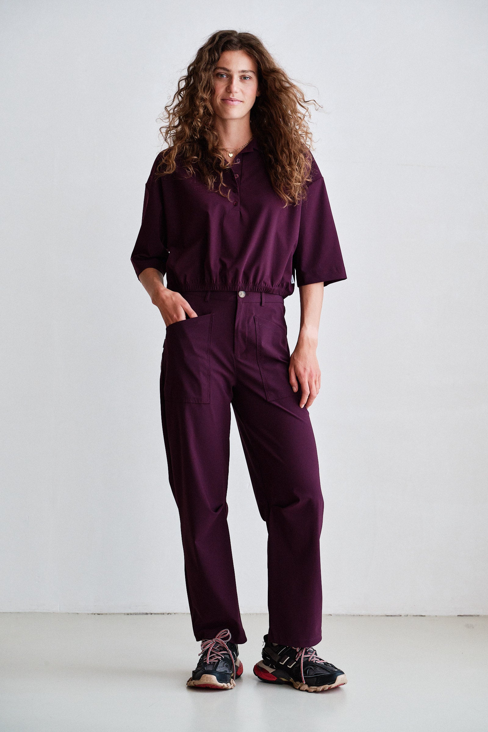 TROUSERS (W26N1774) AUBERGINE