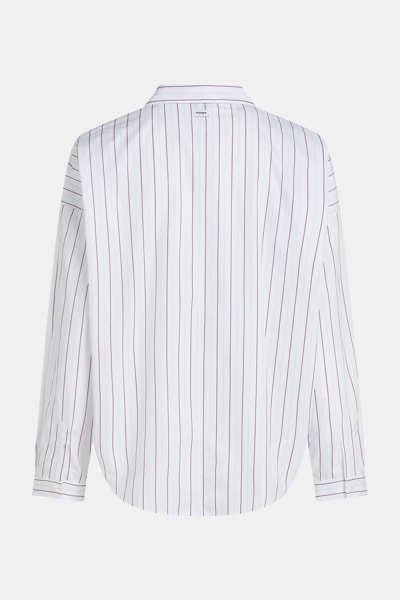 BLOUSE (W26N1810) WHITE - AUBERGINE STRIPE