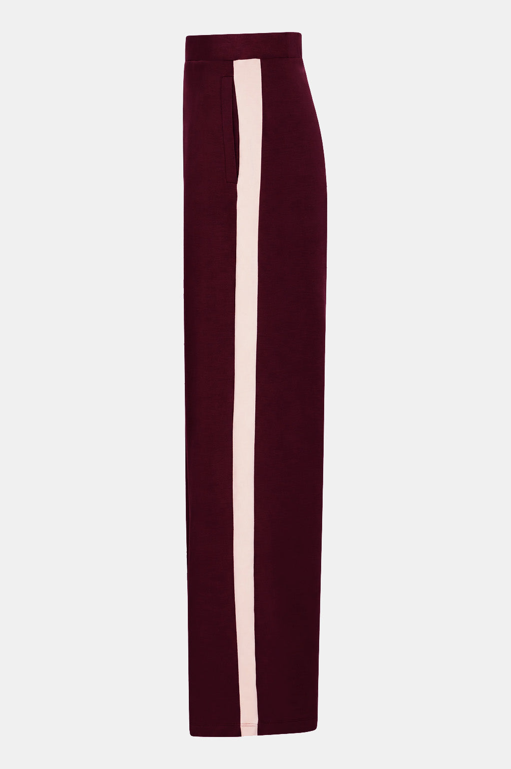 TROUSERS  (W26T1307) AUBERGINE - ECRU