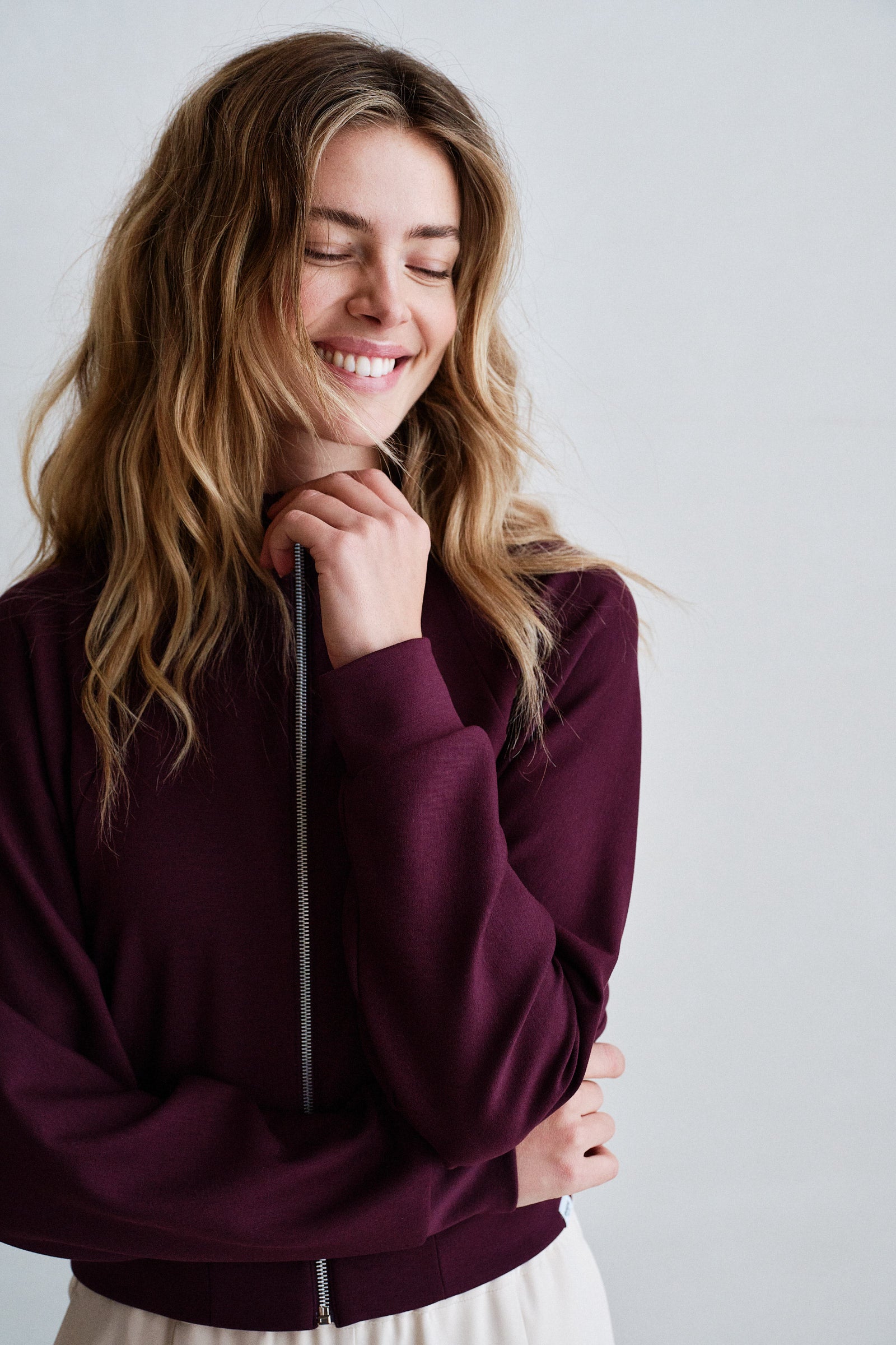 JACKET (W26T1308) AUBERGINE