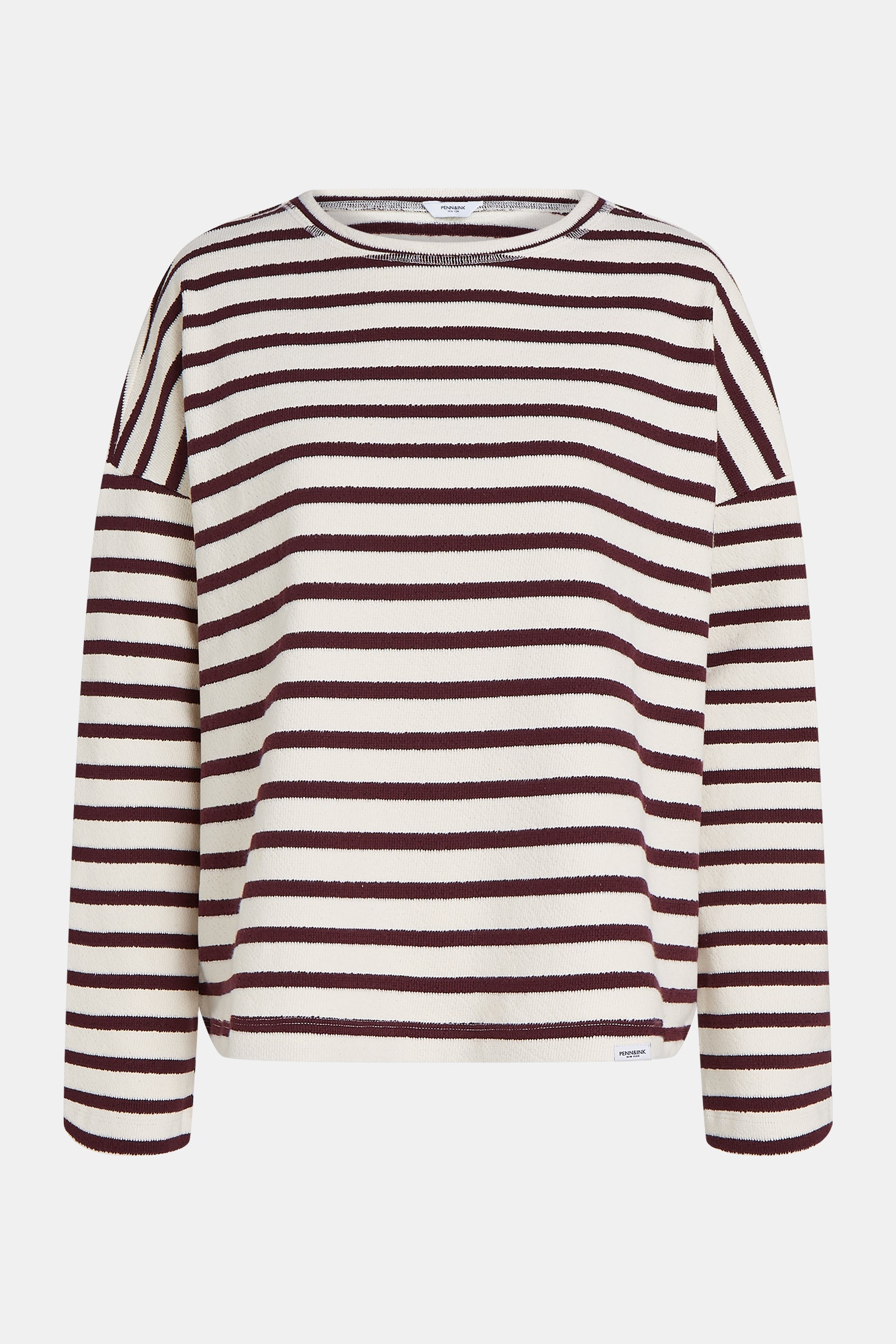 SWEATER  (W26T1313) ECRU - AUBERGINE