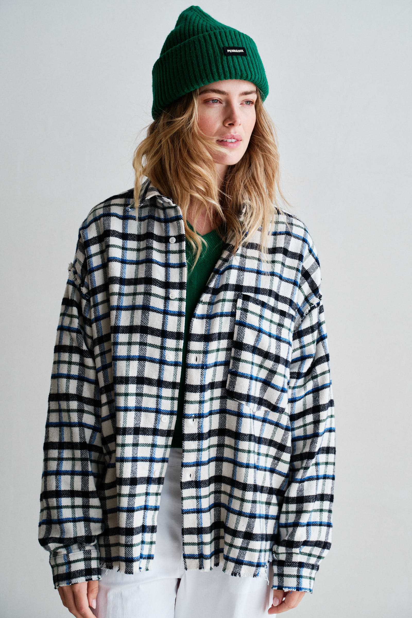 BLOUSE (W26Z915) WHITE CHECK