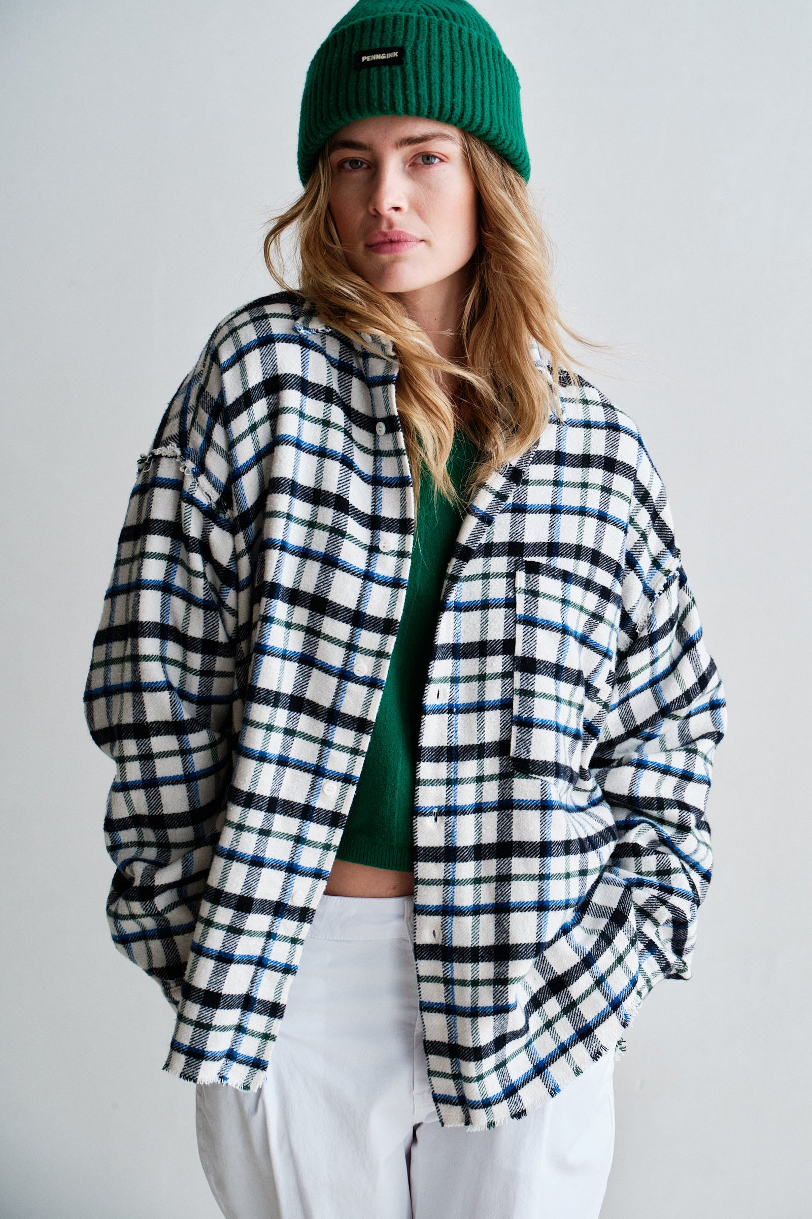 BLOUSE (W26Z915) WHITE CHECK