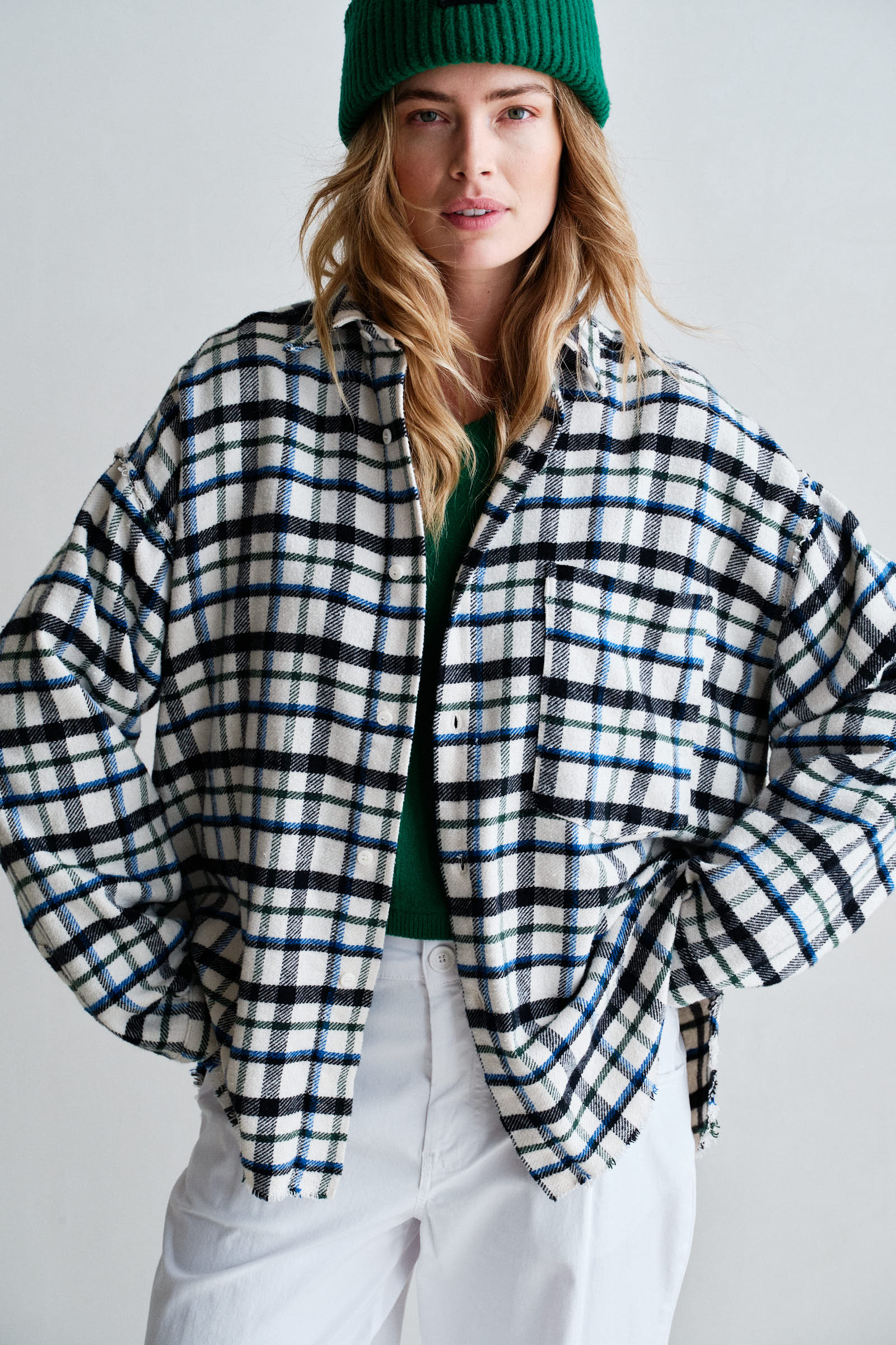 BLOUSE (W26Z915) WHITE CHECK