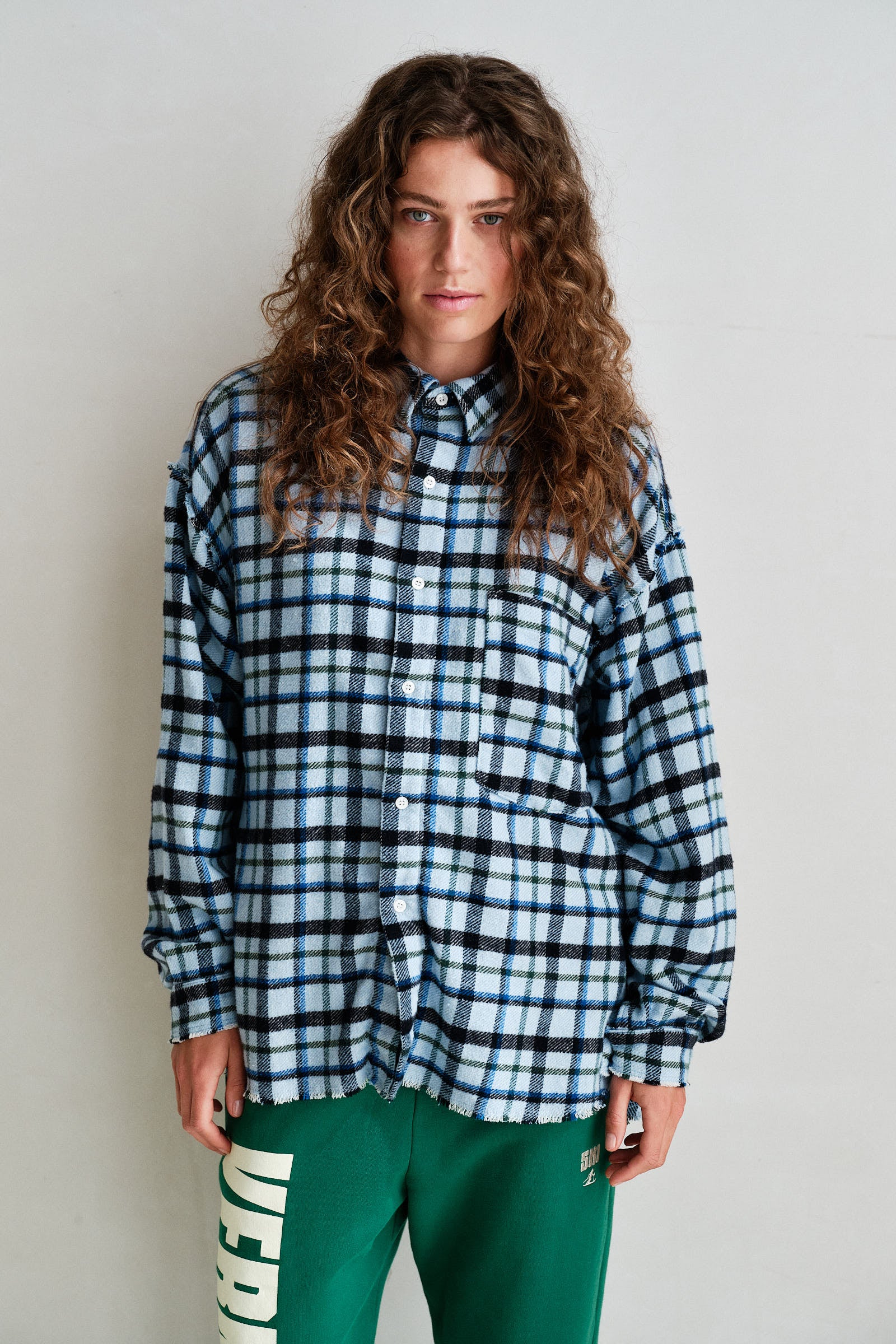 BLOUSE (W26Z915) BLUE CHECK