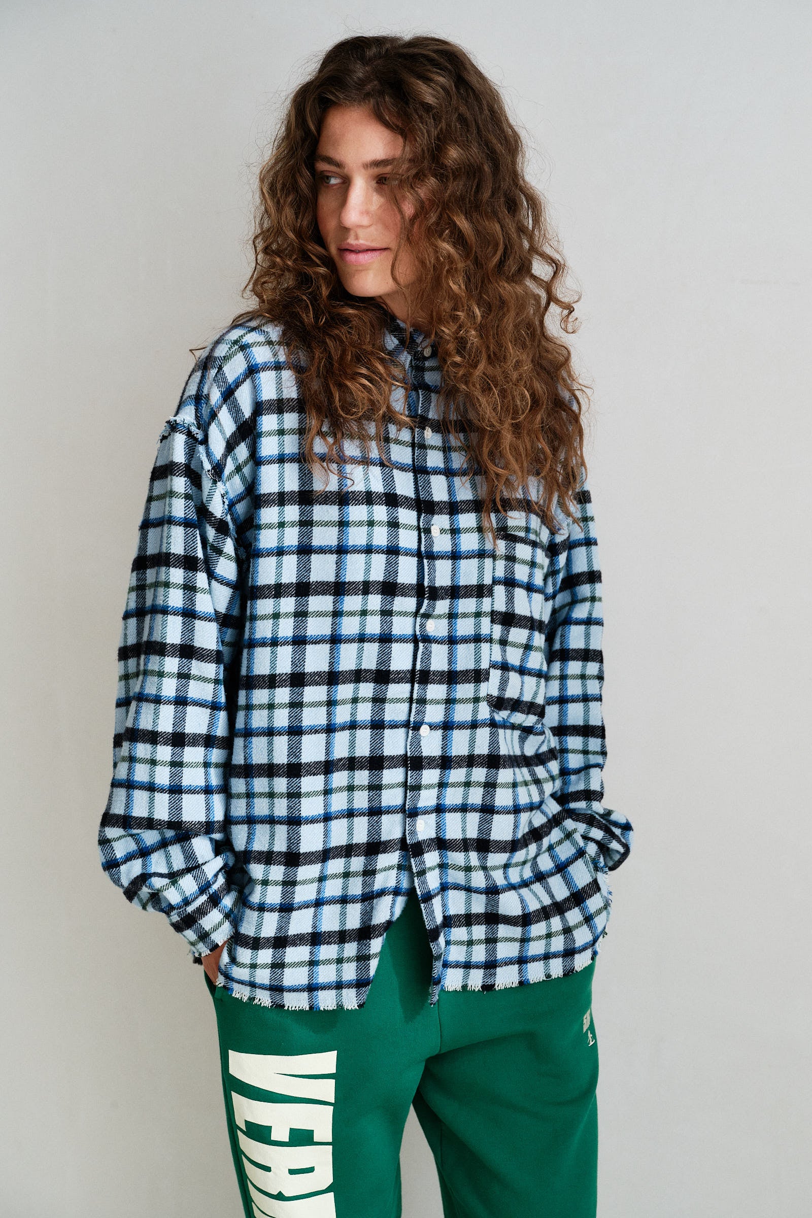 BLOUSE (W26Z915) BLUE CHECK